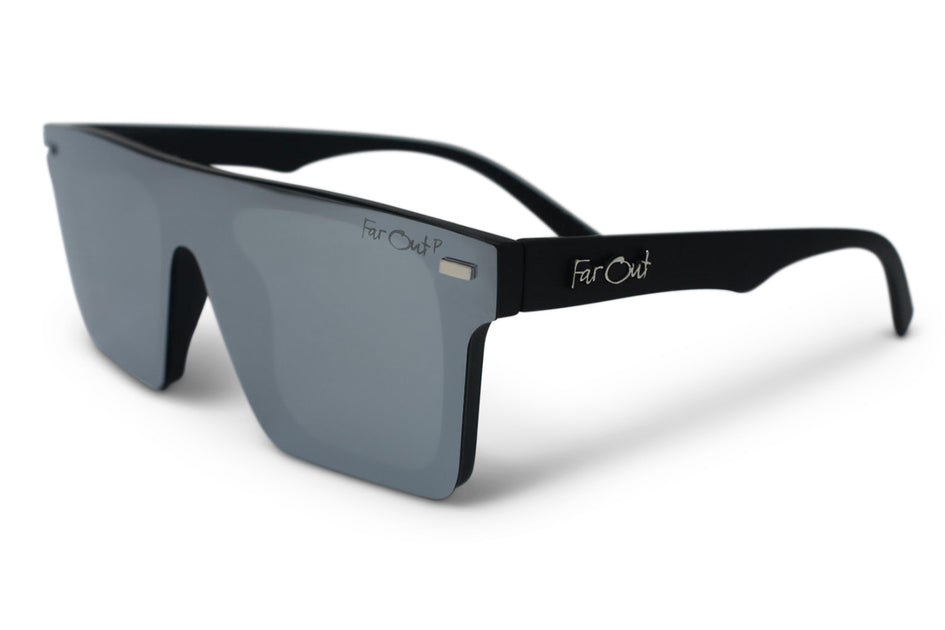 Black Polarized Sunglasses Chrome Lens Mirror Reflection – Far Out  Sunglasses