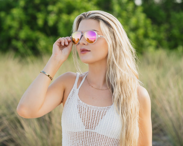 Pink Lens Polarized Aviators