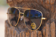 Gold Metal Aviators Black Lens