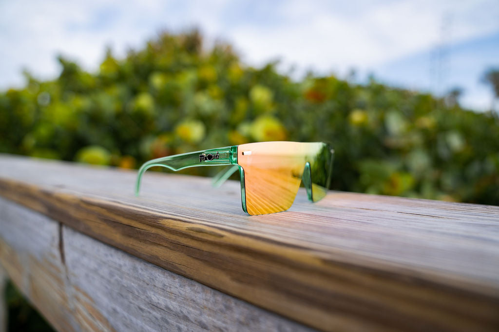 Aqua Frame Stunner Sunglasses Pink Lens – Far Out Sunglasses