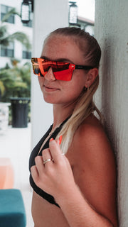 Black Polarized Stunners Red Lens