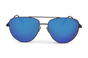 Black Metal Aviators Ice Blue Lens