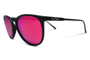 Black Polarized Rounders Pink Lens