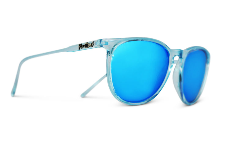 Aqua Polarized Rounders Light Blue Lens