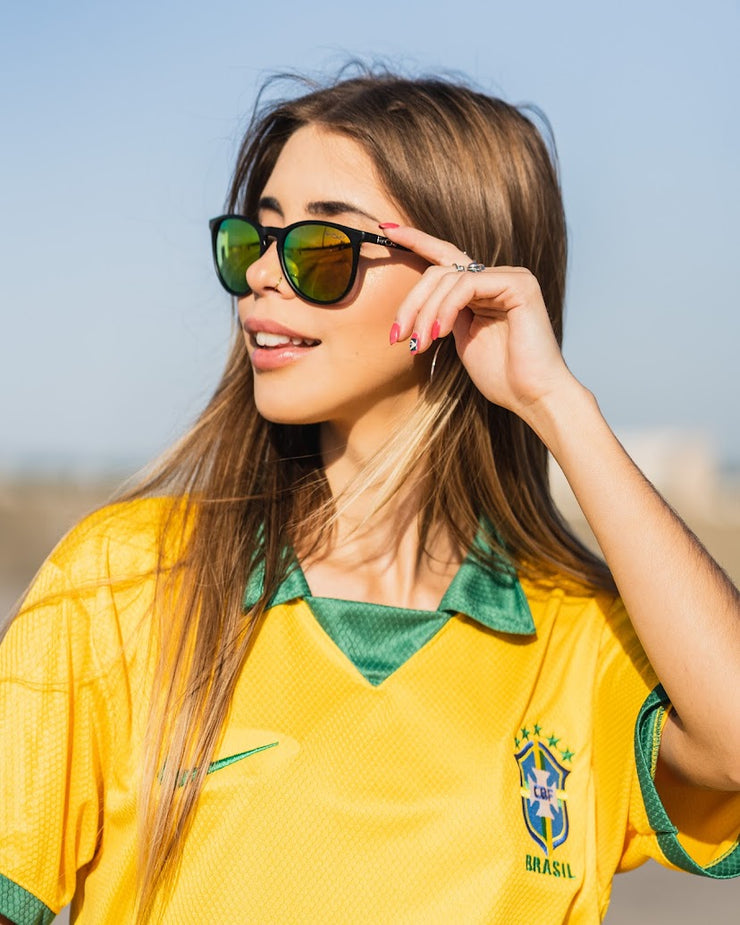 Black Polarized Rounders Pink Lens