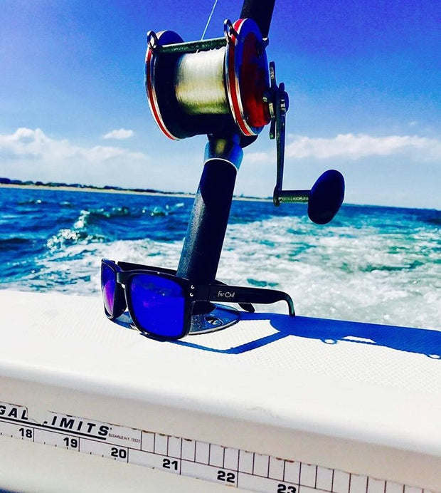 Black Polarized Mavericks Blue Lens