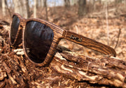 Wood Grain Brown Polarized Premiums Black Lens