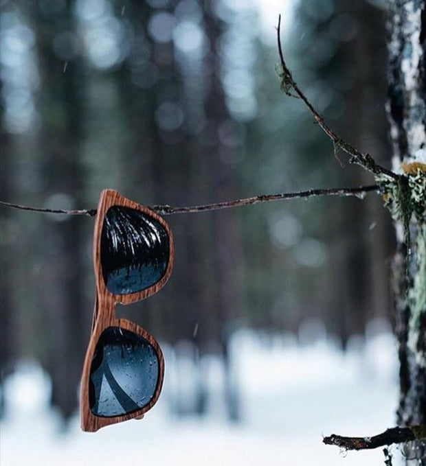 Wood Grain Brown Premiums Black Lens