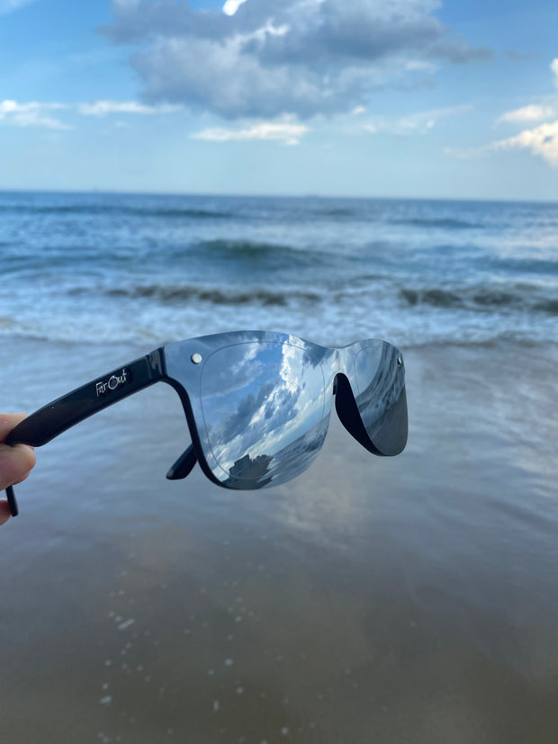 Chrome Lens Frameless Sunglasses – Far Out Sunglasses