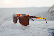 Tortoise Brown Polarized Flatliners Amber Lens