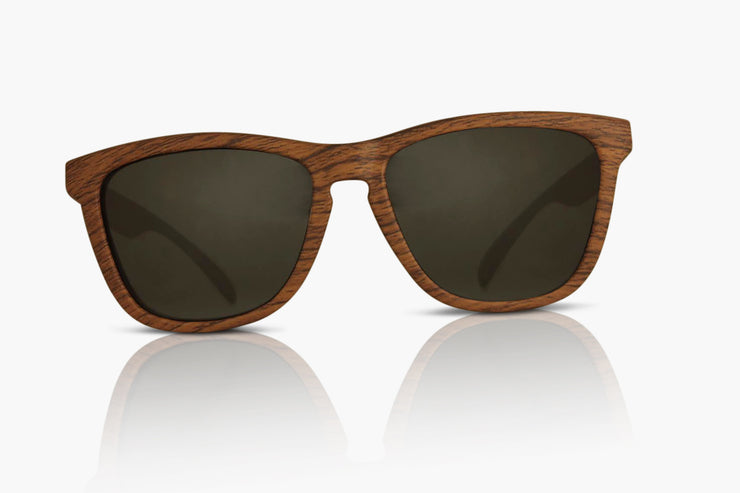 Wood Grain Brown Polarized Premiums Black Lens