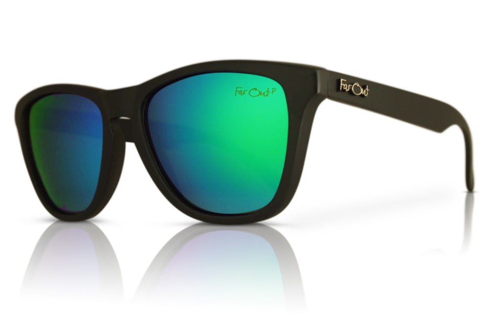 Black Polarized Sunglasses Green Lens – Far Out Sunglasses